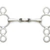 Centaur Stainless Steel Small Cheek 3-Ring Gag With Center Peanut, 4.5", 4.75" -Horse Supply Store L3ringgagbiters468619 46836.1466105536.1280.1280