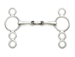 Centaur Stainless Steel Small Cheek 3-Ring Gag With Center Peanut, 4.5", 4.75"