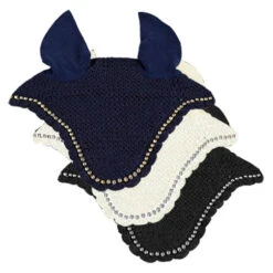 Scalloped Pony Ear Nets With Rhinestones