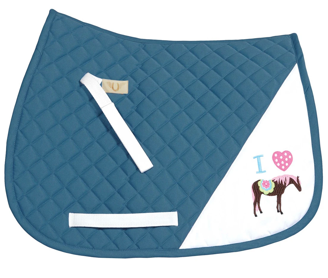 TuffRider I Heart Pony Saddle Pad, Parisian Blue