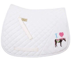 TuffRider I Heart Pony Saddle Pad, White