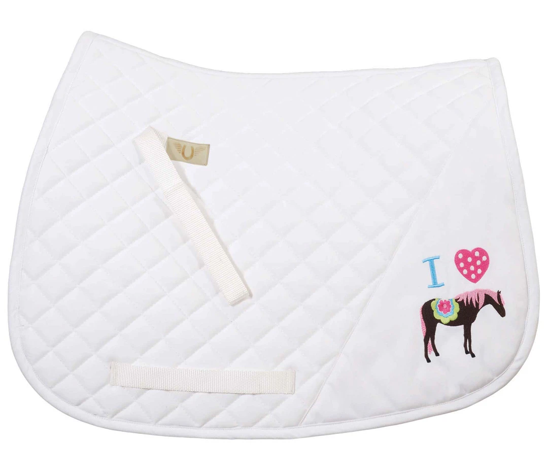 TuffRider I Heart Pony Saddle Pad, White