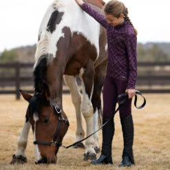 Kerrits Kids Power Stretch Winter Pocket Knee Patch Tight, Admiral & Raisin -Horse Supply Store l 60276P KidsUpTempoFleeceTechTop 60543 KidsPowerStretchKneePatchPocketTight 01 86899.1665965286.1280.1280