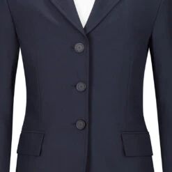 RJ Classics Skylar Jr. Grey Label Show Coat, Navy, Sizes 2 - 16 -Horse Supply Store l Skylar Jr navy closeup 69623.1647800708.1280.1280