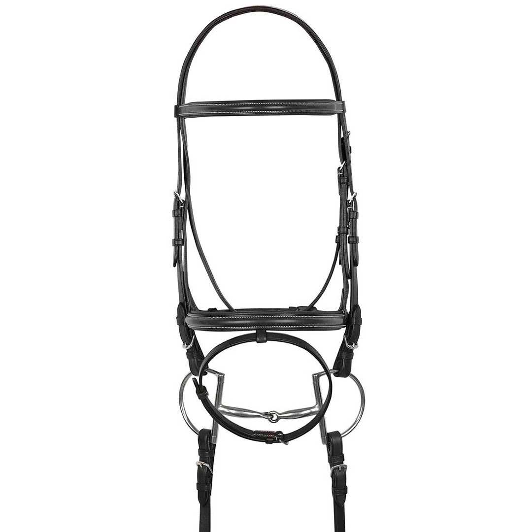 Americana Padded Dressage Bridle With Flash - Pony & Cob 3 Americana Padded Dressage Bridle With Flash - Pony & Cob
