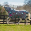 Amigo Pony Plus Turnout Sheet, Origami With Teal Trim, 45" - 69"