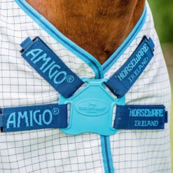 Amigo Aussie All-Rounder Fly/UV Sheet, Disc Front, Blue Check/Electric Blue, 54" - 69" -Horse Supply Store l aussie afrp9t b5ae 4 20076.1678918975.1280.1280