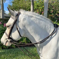 Belle & Bow Leather Draw Reins With Rope, Small & Med/Large Pony