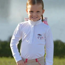 Belle & Bow Show Shirt, White, Sizes 12 Months - 5 Years