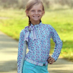 Belle & Bow Rainbelle Turquoise, Long Sleeve Sun Shirt, Kids 2 - 10 Years