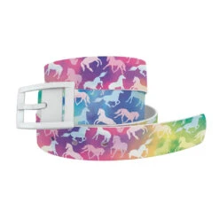 C4 Rainbow Pony Belt And White Buckle