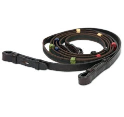 Camelot Anti-Slip Reins With Colored Stops, Pony