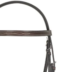 Camelot Gold Raised ,Fancy Stitched Bridle, Pony & Cob -Horse Supply Store l camelot gold fancy bridle crown closeup 02511.1553362143.1280.1280