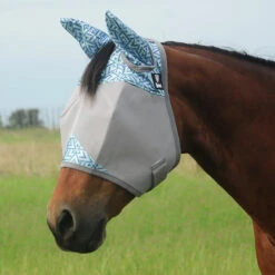 Cashel Crusader Fly Mask, Std With Ears, Blue Azure, 4 Sizes