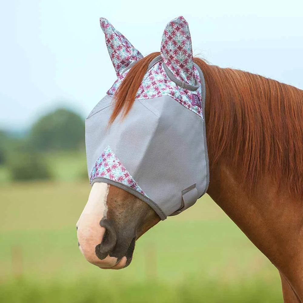 Cashel Crusader Fly Mask, Std With Ears, Plum Flash, S/M Pony Only 3 Cashel Crusader Fly Mask, Std With Ears, Plum Flash, S/M Pony Only