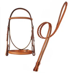 Edgewood Wide Noseband Raised, Fancy Bridle & Reins, Pony & Cob