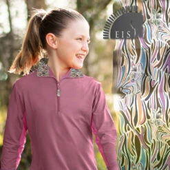 EIS (Equi In Style) COOL Shirt, Youth, African Violet/Zebra