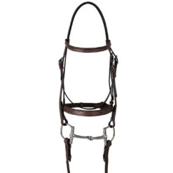 Huntley Equestrian Classic Fancy , Wide Noseband Bridle, Australian Nut, 3 Sizes