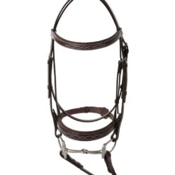 Huntley Equestrian Sedgwick Padded, Fancy Stitched Wide Noseband Bridle, Australian Nut -Horse Supply Store l huntley padded bridle closeup 1 49205.1575925593.1280.1280