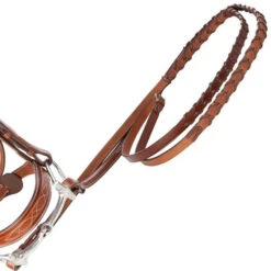Huntley Equestrian Sedgwick Fancy Stitched Square Raised, Laced Reins, 3 Sizes, 2 Colors -Horse Supply Store l huntley reins conker 2 54563.1551369880.1280.1280