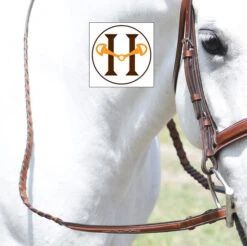 Huntley Equestrian Sedgwick Fancy Stitched Square Raised, Laced Reins, 3 Sizes, 2 Colors -Horse Supply Store l huntley reins with logo 39740.1552318964.1280.1280
