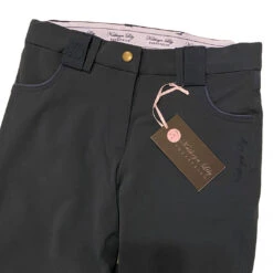 Kathryn Lily Lexington Front Zip Jodhpurs, Navy, Sizes 2 - 14 -Horse Supply Store l katherine lily navy jods top detail 43241.1636772110.1280.1280