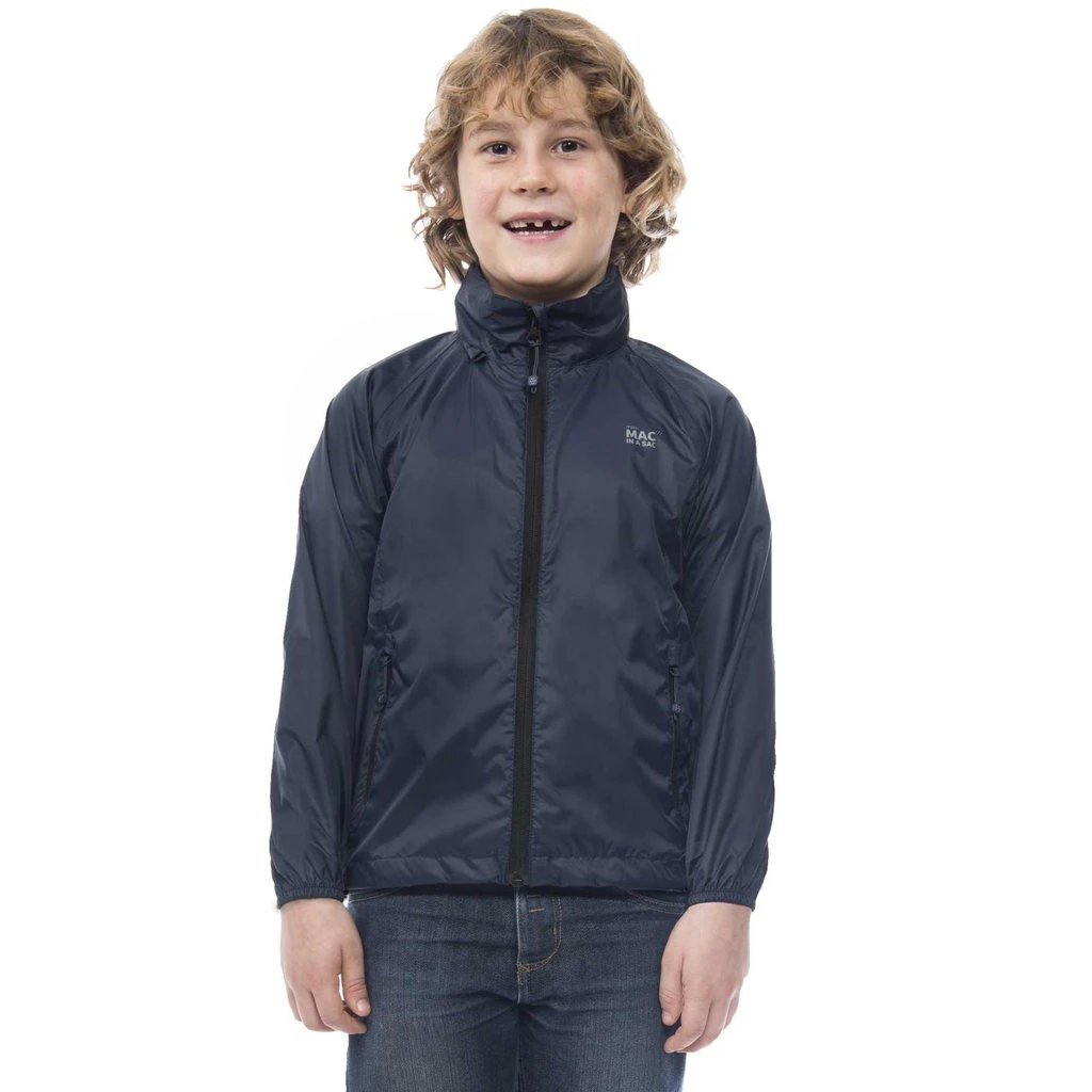 Mac In A Sac Kids Packable Rain Jacket, Fuchsia & Navy 6 Mac In A Sac Kids Packable Rain Jacket, Fuchsia & Navy - Image 4
