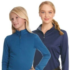 Ovation Childs CoolRider UV Tech Shirt, Navy & Victory Blue -Horse Supply Store l ovation coolrider shirt navy victory blue 65449.1553891780.1280.1280
