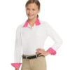 Ovation Ellie Child's Tech Show Shirt, Pink Horses, Sizes 6 - 16 -Horse Supply Store l ovation ellie ds ls pink horses 469610 28652.1648321175.1280.1280