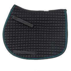 PRI Cotton Quilted Pony Saddle Pad -Horse Supply Store l pri pad black witih sea blue 62711.1608849372.1280.1280