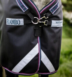 Rambo Supreme Turnout Sheet, With Bag For Life, Navy/Burgundy/Dusty Blue, 60" - 69" -Horse Supply Store l rambo lite navy burgundy AAAX02 BQDB 11 48194.1637866375.1280.1280
