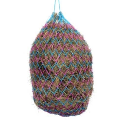 Shires Deluxe 40" Slow Feed Hay Net -Horse Supply Store l shires 40 deluxe pink blue 77655.1574393169.1280.1280