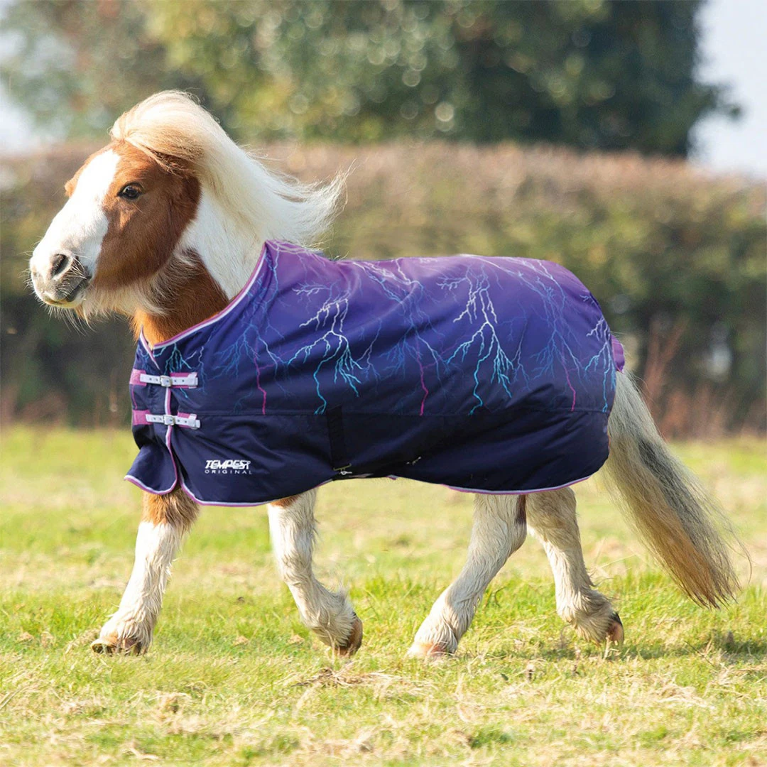 Shires Miniature Highlander Rain Sheet, Purple Lightning, 33" - 48" 4 Shires Miniature Highlander Rain Sheet, Purple Lightning, 33" - 48" - Image 2