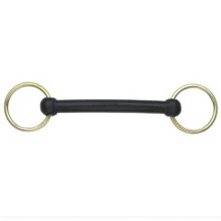 Shires Rubber Coated In-Hand Bit, Brass Rings, 4", 4.5"