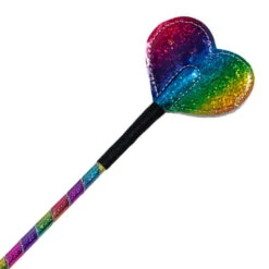 Snowbee Kids Rainbow Glitter Bat With Rainbow Glitter Heart -Horse Supply Store l snowbee 8557 19 rainbow heart closeup 71489.1615160894.1280.1280