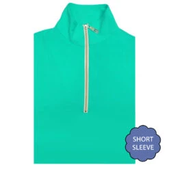 Tailored Sportsman Ladies SHORT Sleeve Icefil Sun Shirts, Aquamarine & Periwinkle -Horse Supply Store l tts ss aquamarine 06050.1676153841.1280.1280