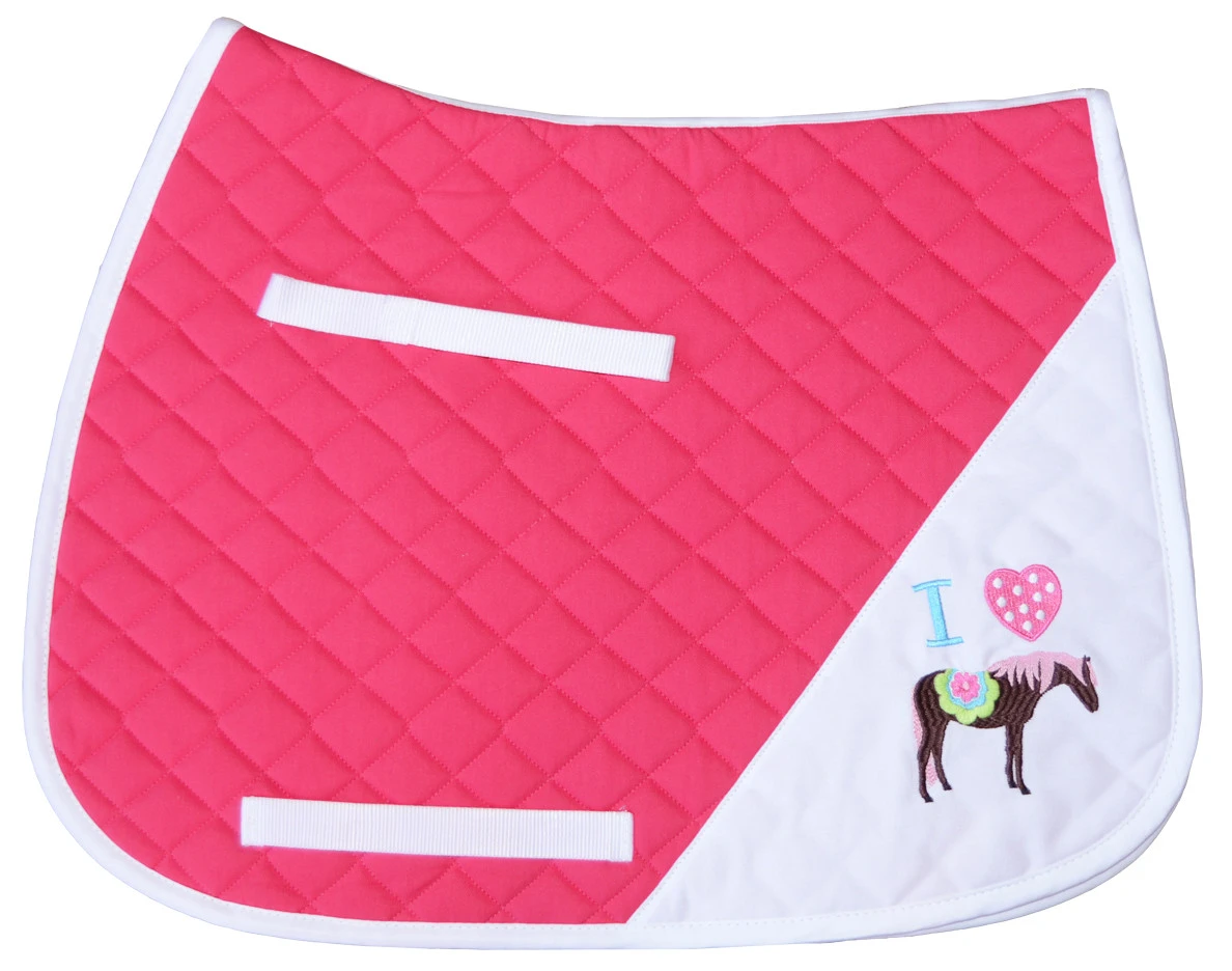 TuffRider I Heart Pony Saddle Pad, Hot Pink